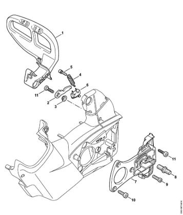 Hand guard, Chain brake Battery chain saws (MSA) MSA 160 T Stihl