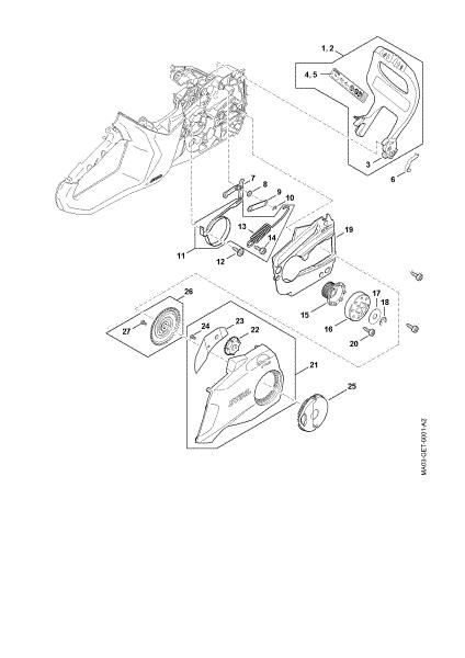 Picture of Hand guard, Chain brake, Chain tensioner MSA 160.0 C-B