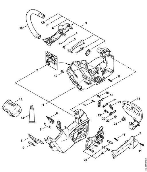 Motor housing, Handlebar Battery chain saws (MSA) MSA 161 T Stihl