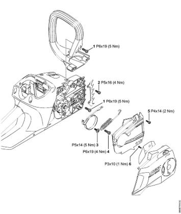 Tightening torques Battery chain saws (MSA) MSA 200 C-B Stihl