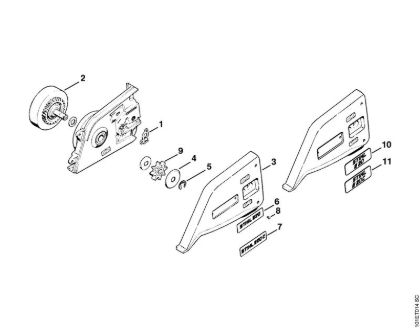 Chain sprocket cover (13.98), (40.94) Electric chain saws (MSE) E 20 C Stihl