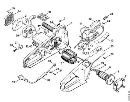 Electric motor E 220 C, E 20 C Electric chain saws (MSE) E 20 C Stihl