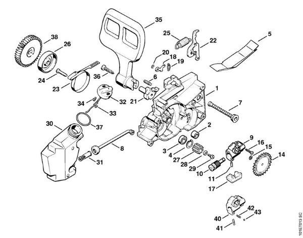 Oil pump, Chain brake Electric chain saws (MSE) E 220 Stihl