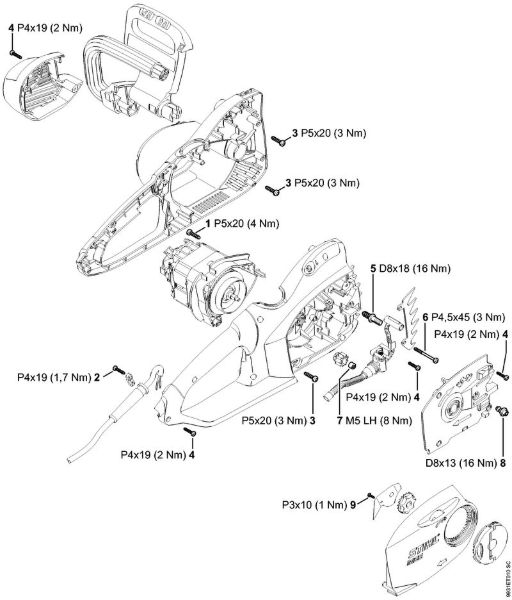 Tightening torques Electric chain saws (MSE) MSE 190 C-BQ Stihl
