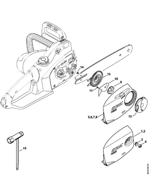 Chain sprocket cover, Tools Electric chain saws (MSE) MSE 190 C-Q Stihl