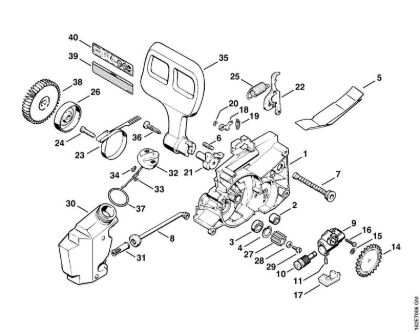 Gear housing, Oil pump Electric chain saws (MSE) MSE 220 C Stihl