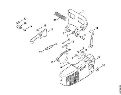 Chain brake Gasoline chain saws (MS) 009 Stihl