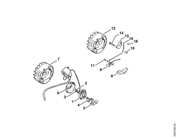 Ignition system (27.86), (25.84), (27.83) Gasoline chain saws (MS) 009 Stihl