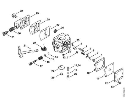 Carburetor WT-323 USA, WT-563 CDN Gasoline chain saws (MS) 009 E Stihl