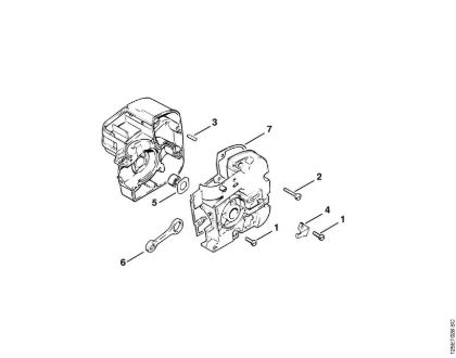 Crankcase (35.85), (25.84) Gasoline chain saws (MS) 009 E Stihl