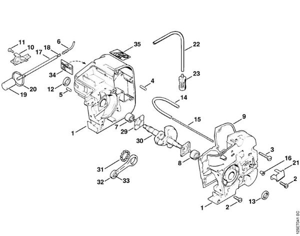 Crankcase Gasoline chain saws (MS) 009 Q Stihl