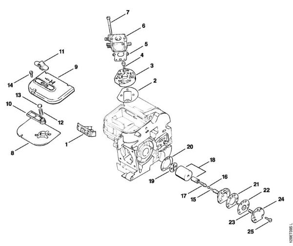 Air filter, Oil pump Gasoline chain saws (MS) 010 AV Stihl