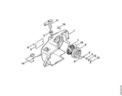 Rewind starter Gasoline chain saws (MS) 010 AV Stihl