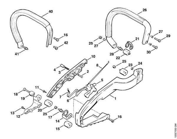 Handle Gasoline chain saws (MS) 011 AVEQ Stihl