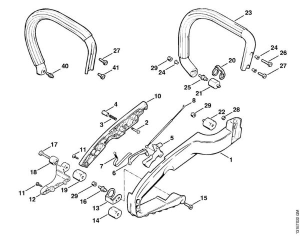 Handle Gasoline chain saws (MS) 012 AVEQ Stihl