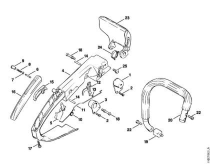 Handle Gasoline chain saws (MS) 015 L Stihl