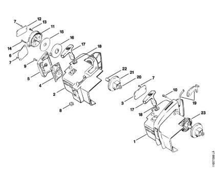 Handle housing Gasoline chain saws (MS) 015 LQ Stihl