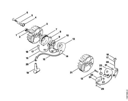 Ignition system Gasoline chain saws (MS) 015 LQ Stihl