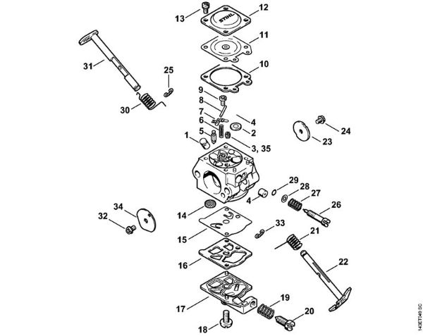 Carburetor WT-325 (05.2000) Gasoline chain saws (MS) 017 C Stihl