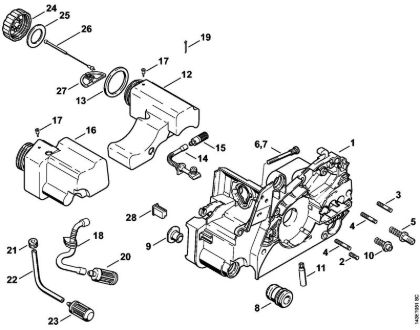 Motor housing Gasoline chain saws (MS) 017 C Stihl