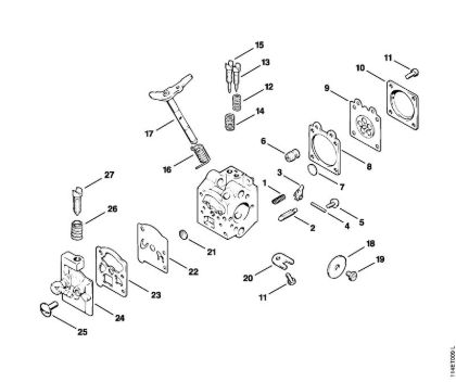 Carburetor WT-15 Gasoline chain saws (MS) 020 (1114) Stihl