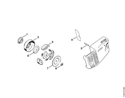 Clutch (39.81), (2.80) Gasoline chain saws (MS) 020 (1114) Stihl