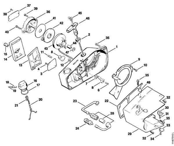 Rewind starter Gasoline chain saws (MS) 020 (1114) Stihl