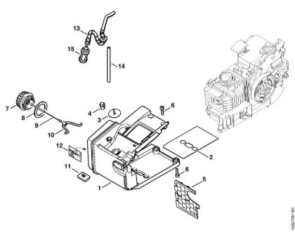 Tank housing 020 Gasoline chain saws (MS) 020 (1129) Stihl