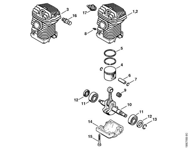 Engine 023, 023 L Gasoline chain saws (MS) 023 Stihl