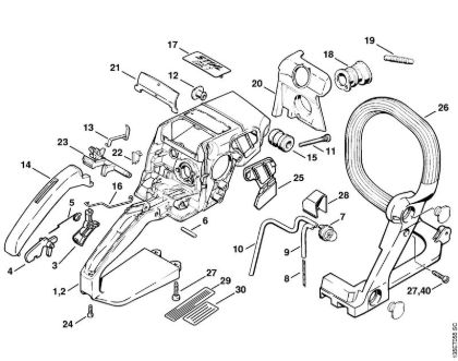 Handle housing Gasoline chain saws (MS) 023 Stihl