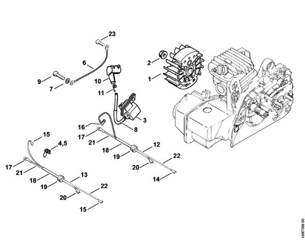 Ignition system Gasoline chain saws (MS) 023 Stihl