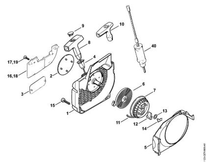 Rewind starter Gasoline chain saws (MS) 023 Stihl