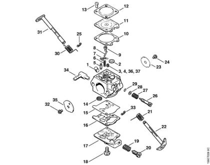 Carburetor 023 L WT-360, WT-396 Gasoline chain saws (MS) 023 L Stihl