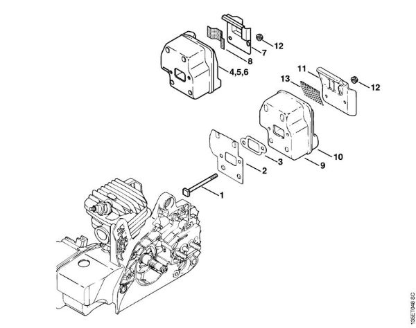 Muffler Gasoline chain saws (MS) 023 L Stihl