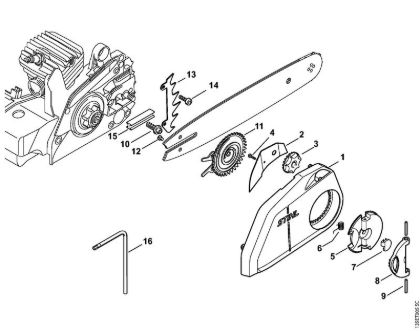Quick chain tensioner Gasoline chain saws (MS) 023 L Stihl
