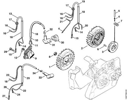 Ignition system Gasoline chain saws (MS) 026 Stihl