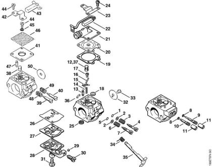 Carburetor WT-427, WT-590, WT-195, WT-155 Gasoline chain saws (MS) 026 WVH Stihl