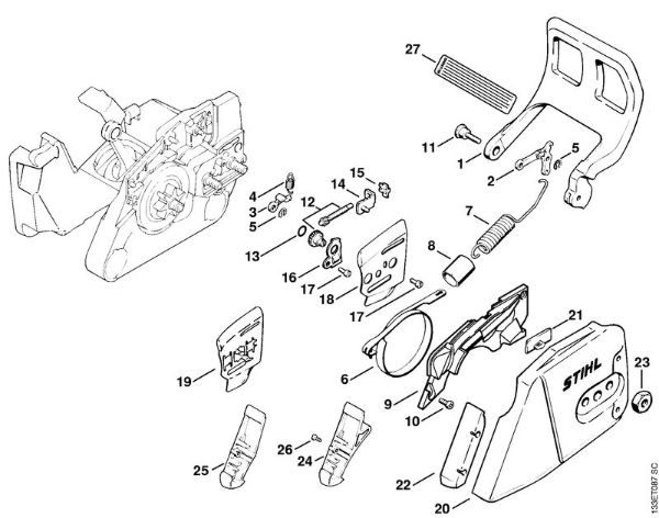 Chain brake Gasoline chain saws (MS) 026 WVH Stihl