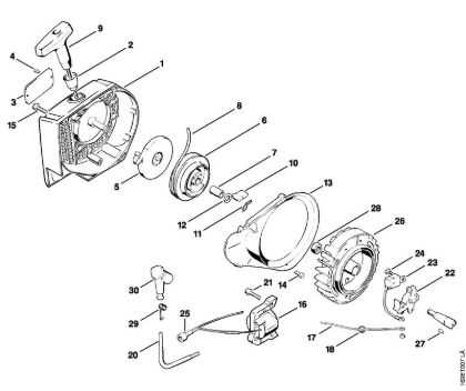 Fan housing, Set of points Gasoline chain saws (MS) 032 AV Stihl