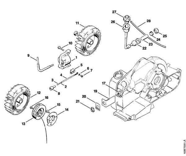 Trigger unit, Pickup body Gasoline chain saws (MS) 032 AV Stihl