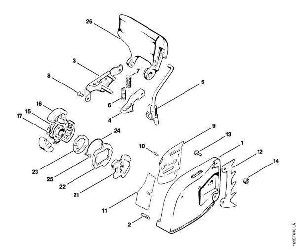 Chain brake with isolating clutch Gasoline chain saws (MS) 032 AVE Stihl