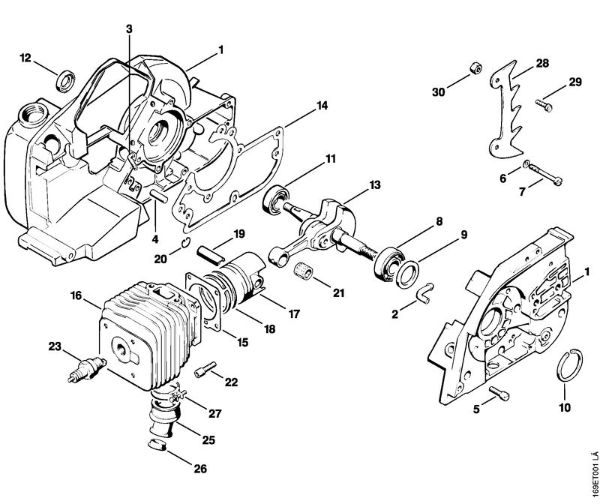 Crankcase, Cylinder Gasoline chain saws (MS) 032 AVE Stihl