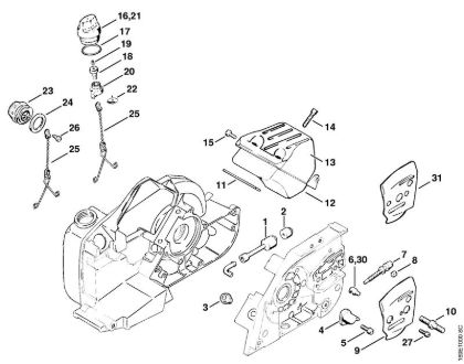 Pickup body, Muffler Gasoline chain saws (MS) 032 AVE Stihl
