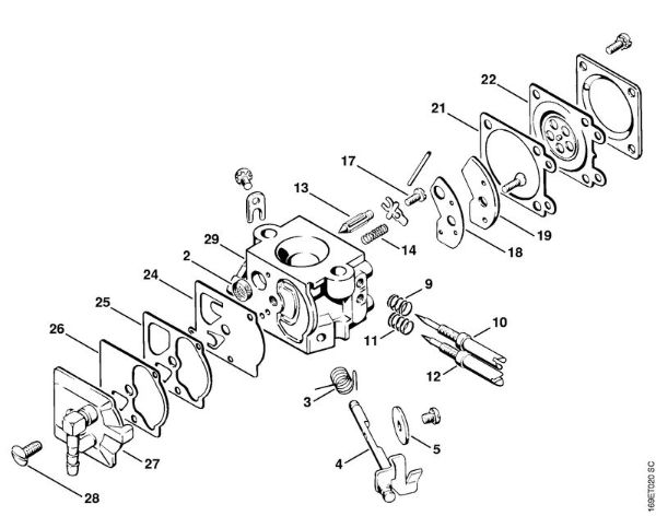 Carburetor WA-49    7 683 698 Gasoline chain saws (MS) 032 AVEQW Stihl