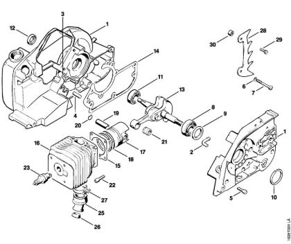 Crankcase, Cylinder Gasoline chain saws (MS) 032 AVQ Stihl