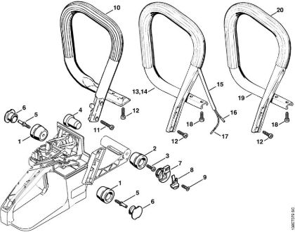 AV system, Handlebar Gasoline chain saws (MS) 036 W Stihl