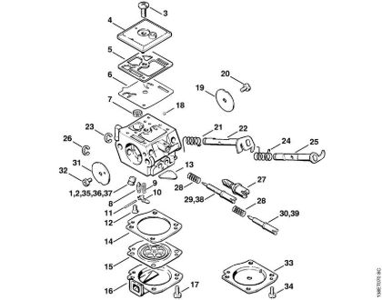 Carburetor C3A-S31, C3A-S65 Gasoline chain saws (MS) 036 W Stihl