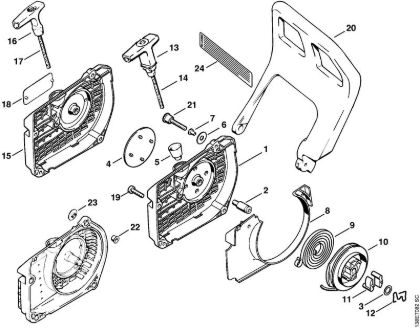 Rewind starter Gasoline chain saws (MS) 036 W Stihl