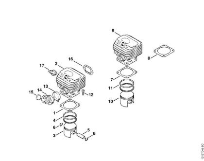 Cylinder Gasoline chain saws (MS) 038 Stihl