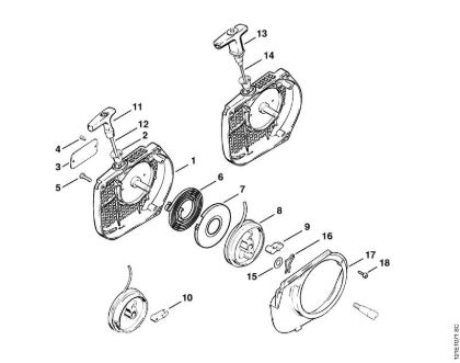 Rewind starter Gasoline chain saws (MS) 038 Stihl